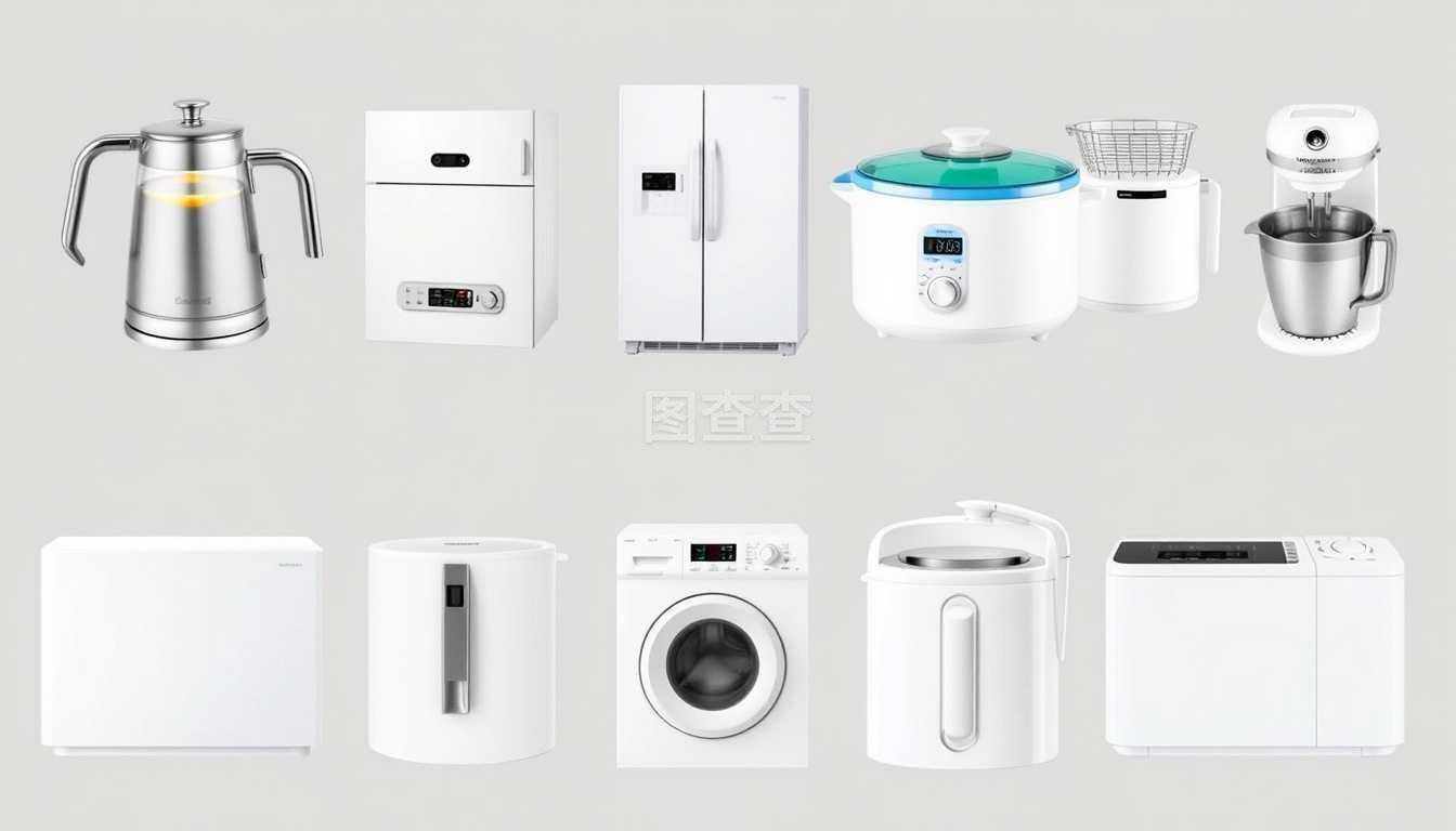 廚房簡約電子產品韓國插畫矢量圖_家具電器